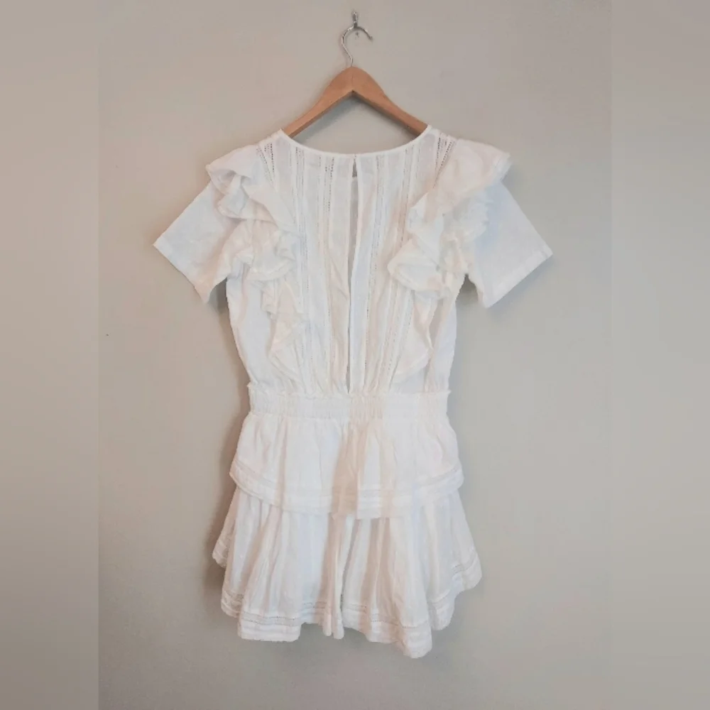 LoveShackFancy Natasha White Ruffled Tiered Dress Size Medium NEW NWT Coquette - Picture 5 of 16